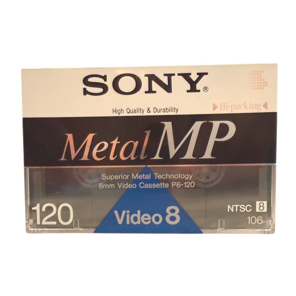 VTG Sony Video 8 Metal MP Unisex OS Silver 8mm Video Cassette‎ Tape 120 Min